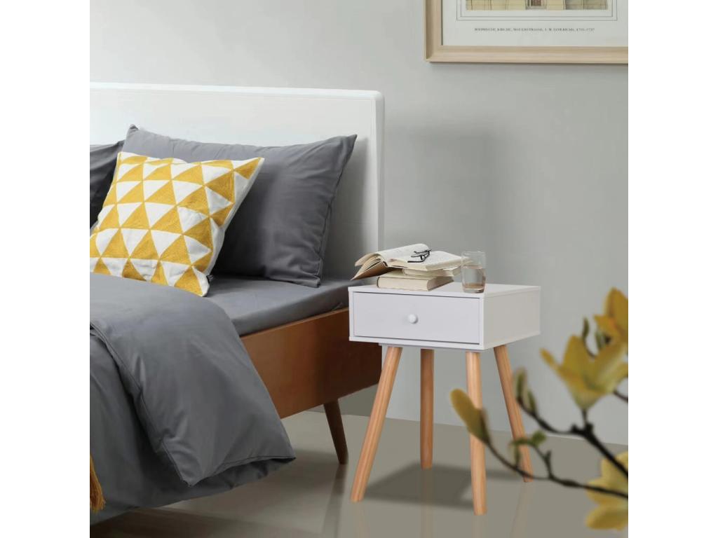 White Pine Wood Table, 40 x 30 x 61 cm