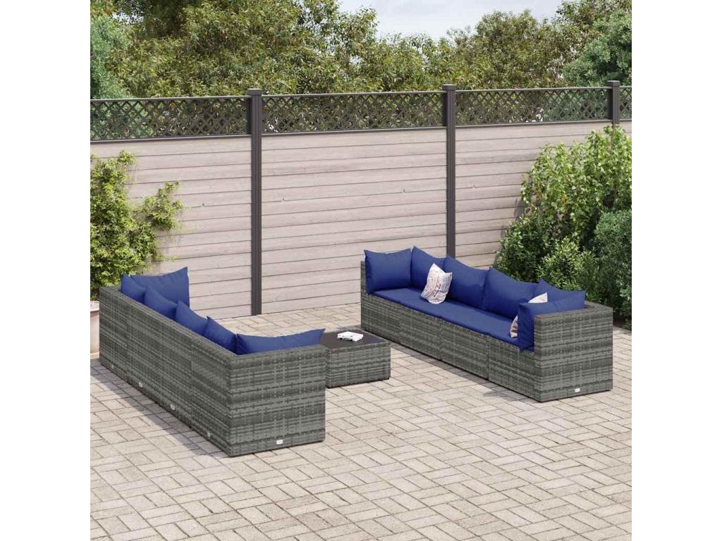 Gray Woven Resin Wicker Outdoor Furniture Set - dlz1766583175940