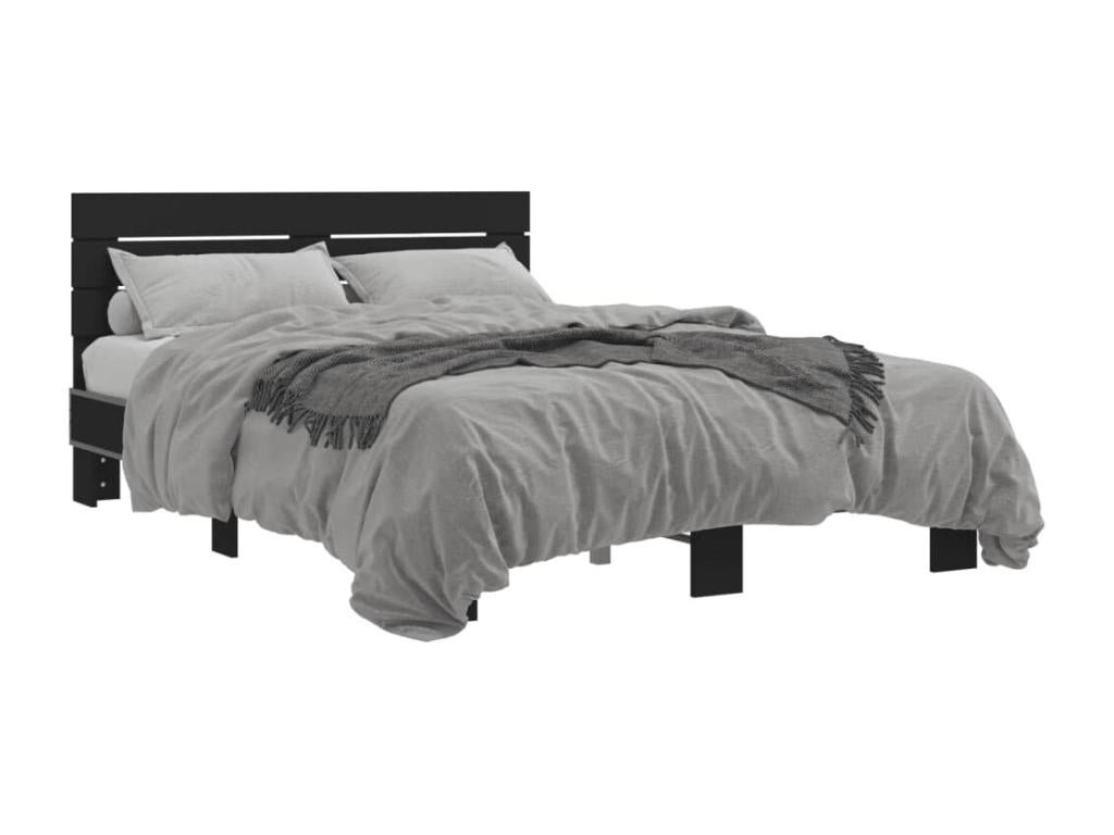 Black Engineered Wood Bed Frame, 120 x 190 cm