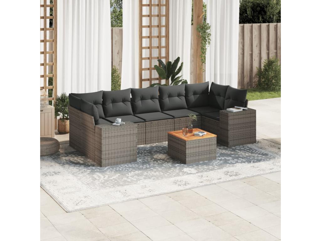Gray Woven Resin Wicker Outdoor Furniture Set