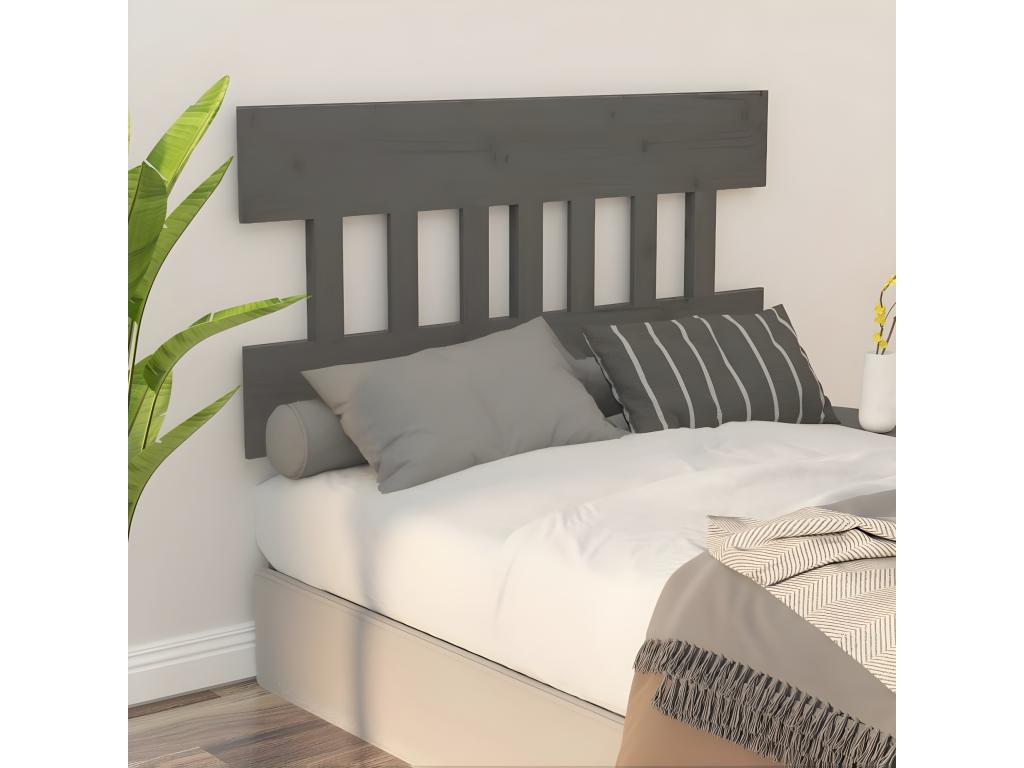Gray Solid Wood Bed, 138.5 x 3 x 81 cm