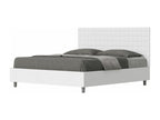 White Leather Bed, 160 x 190 cm