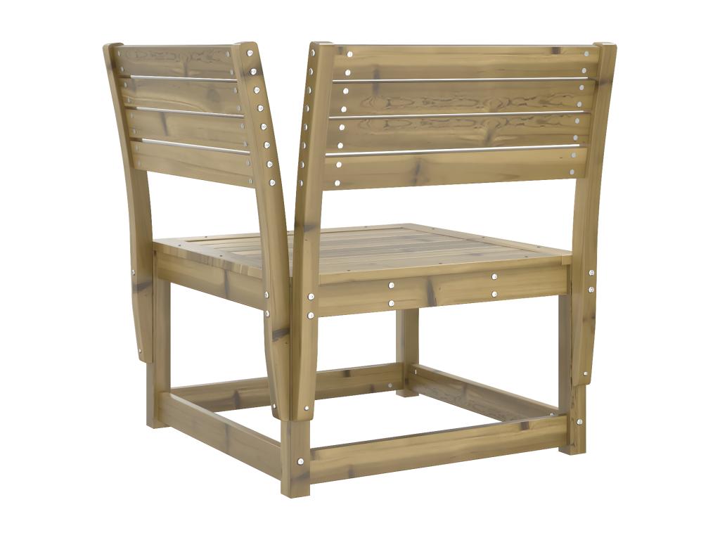 Brown Pine Wood Outdoor Furniture Set