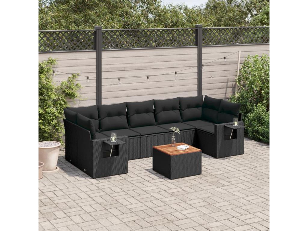 Black Woven Resin Wicker Outdoor Furniture Set - dlz1766583232320