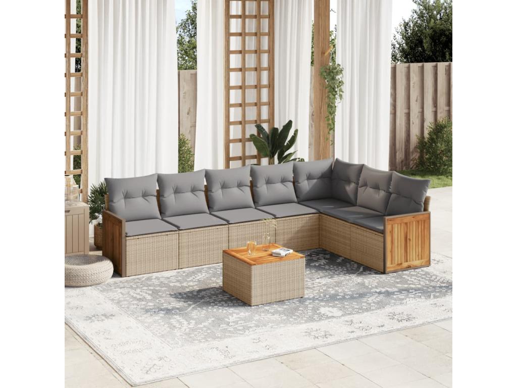 Beige Woven Resin Wicker Outdoor Furniture Set - dlz1766584046699