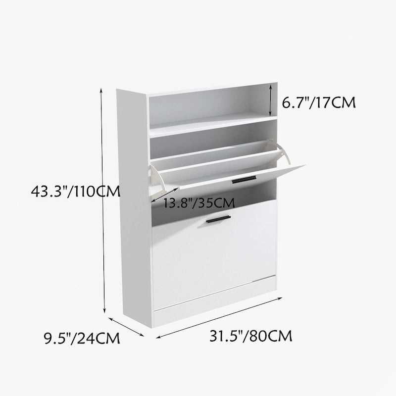 Shoe Storage Cabinet with 2 Flip Drawers