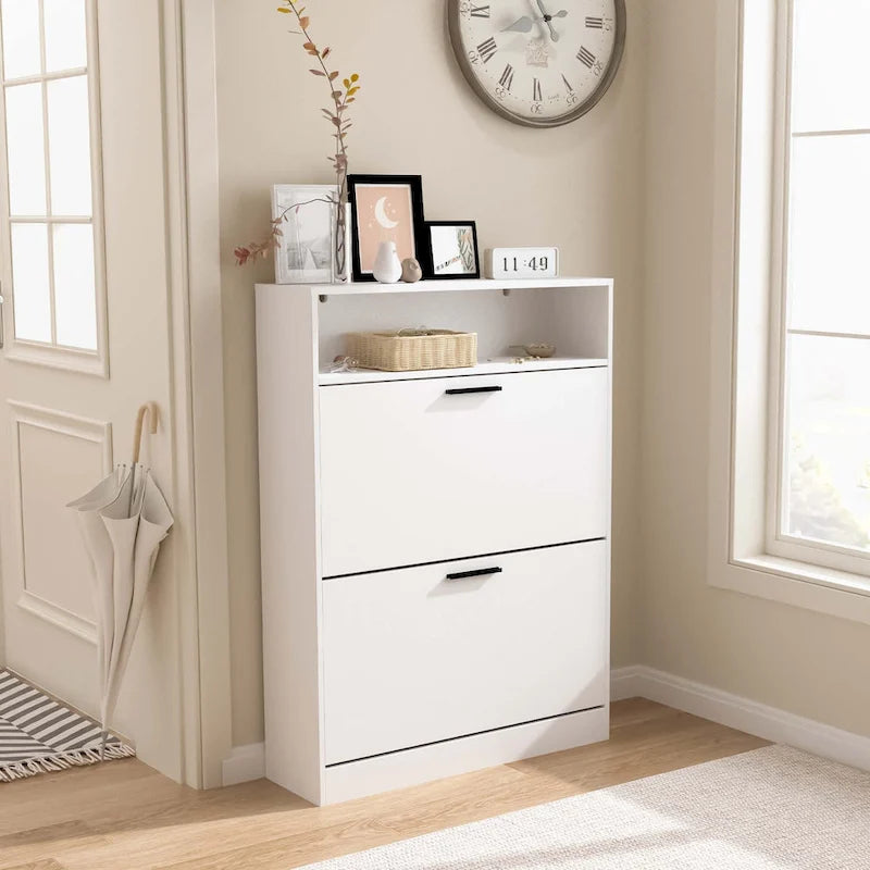 Shoe Storage Cabinet with 2 Flip Drawers