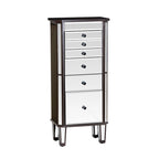 Mirrored Jewelry Armoire with Tapered Legs - 41 - Silver