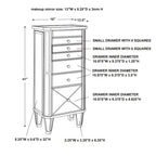 Mirrored Jewelry Armoire with Tapered Legs - 41 - Silver