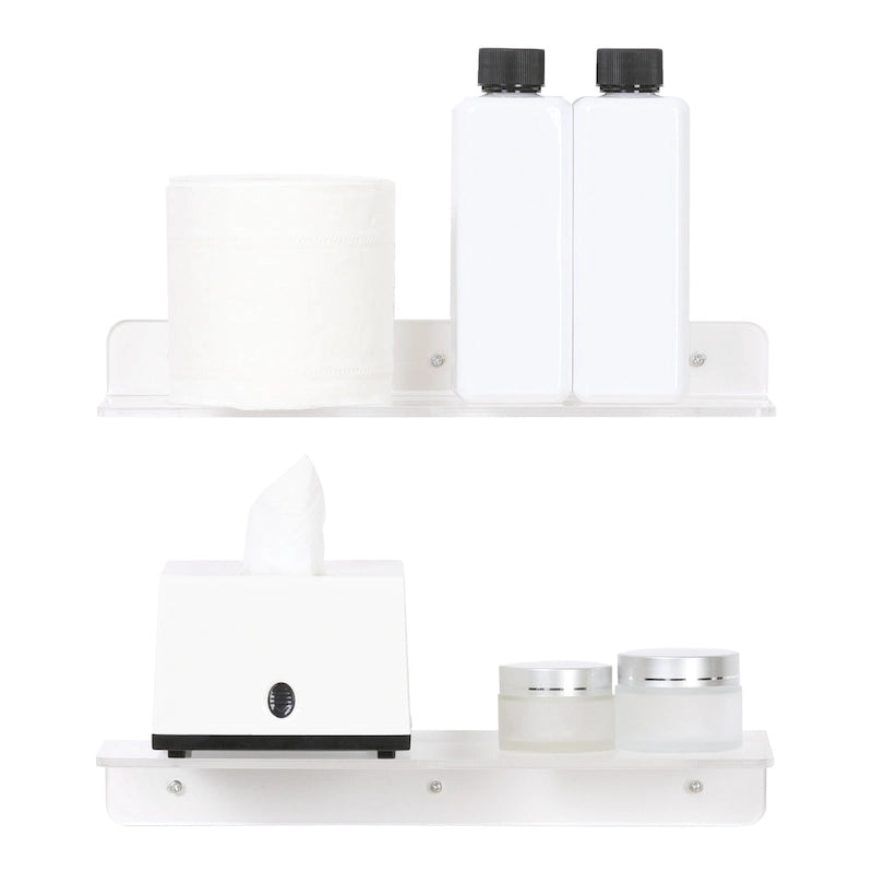 Acrylic Floating Shelves for Wall, Clear Acrylic Shelves for Bathroom, Living Room, Bedroom, Kitchen Wall Display Shelf Clear