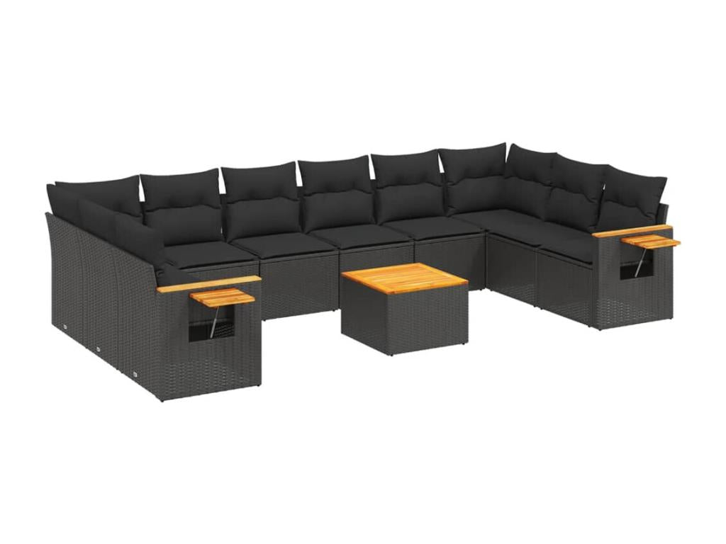 Black Woven Resin Wicker Outdoor Furniture Set - dlz1766583351391