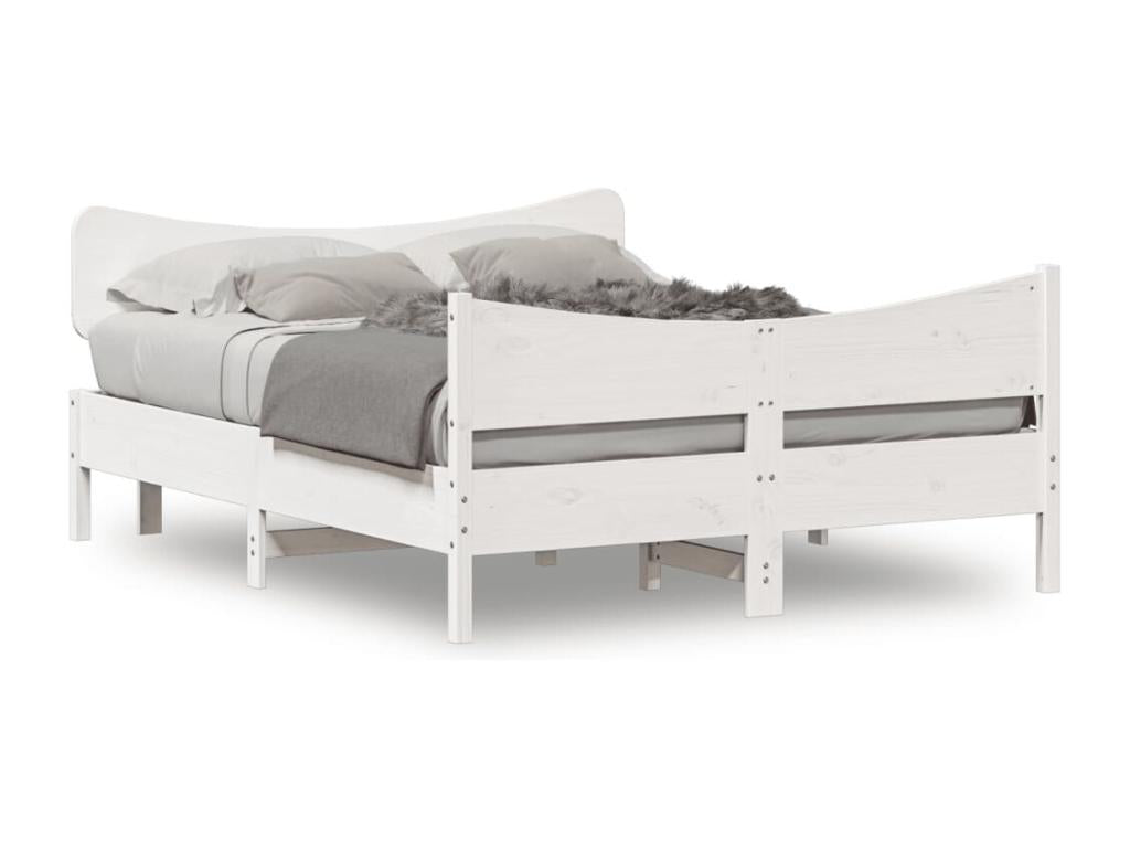 White Pine Wood Bed Frame, 135 x 190 cm