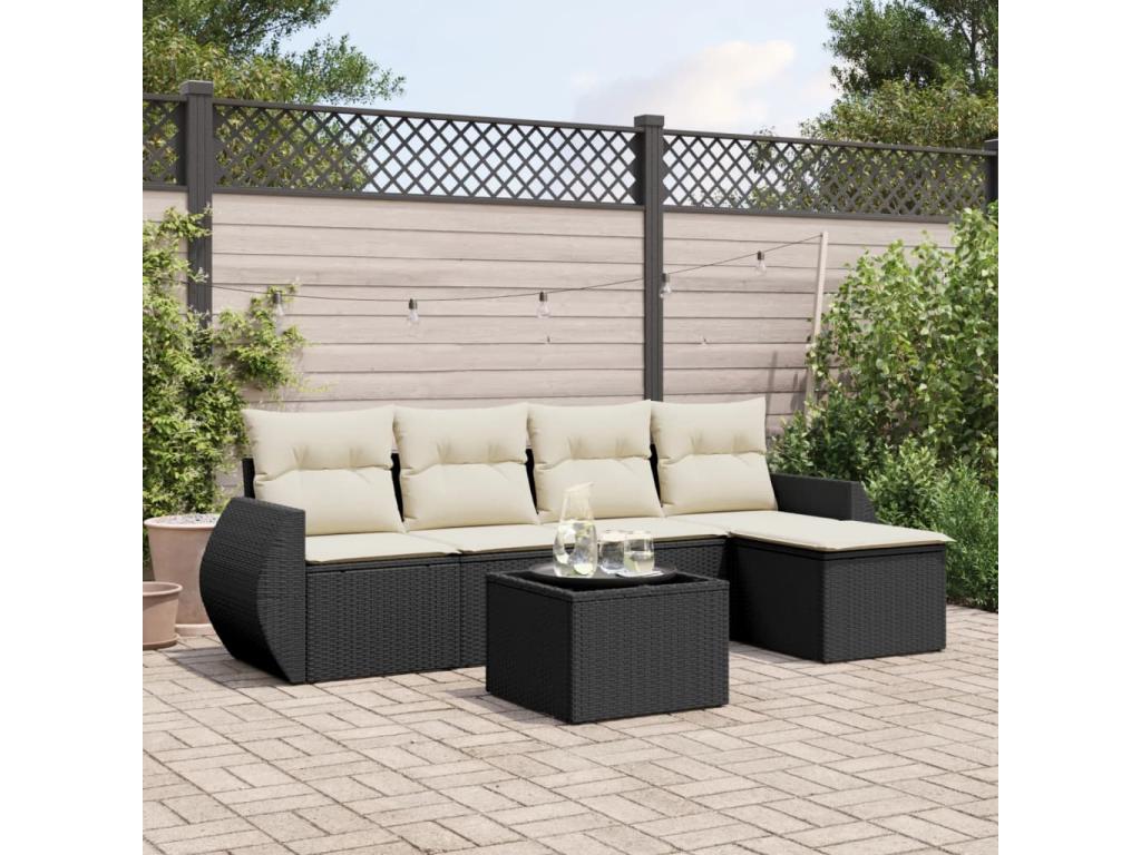 Black Woven Resin Wicker Outdoor Furniture Set