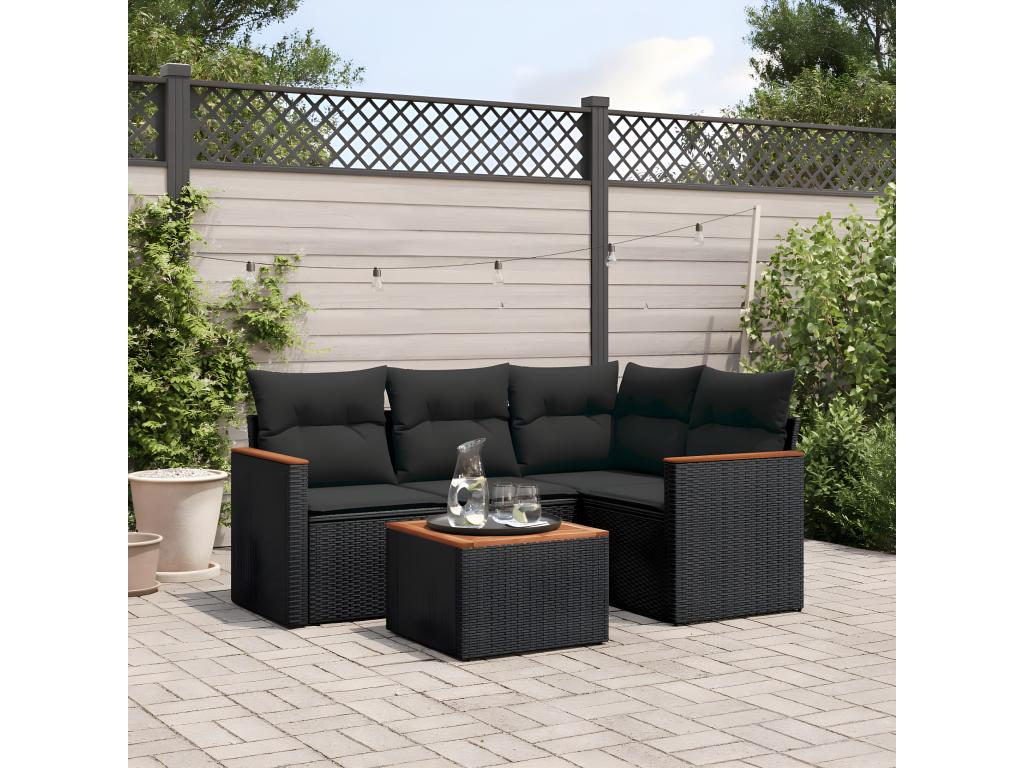 Black Woven Resin Wicker Outdoor Furniture Set - dlz1766583205379