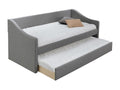 Gray Fabric Bed, 90 x 190 cm
