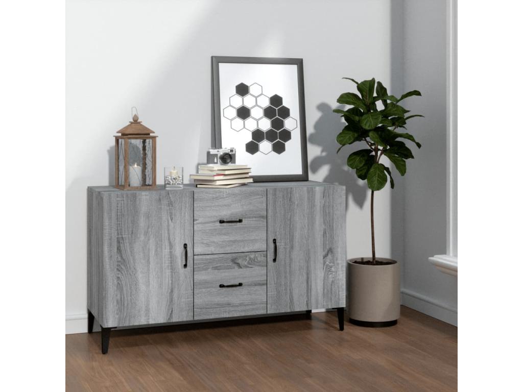 Gray Engineered Wood Sideboard, 100 x 36 x 60 cm
