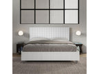 White Leather Bed, 160 x 190 cm
