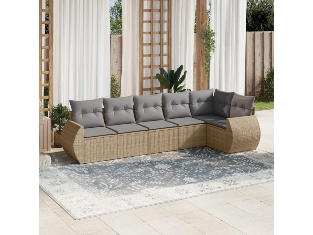 Beige Woven Resin Wicker Outdoor Furniture Set - dlz1766584085012