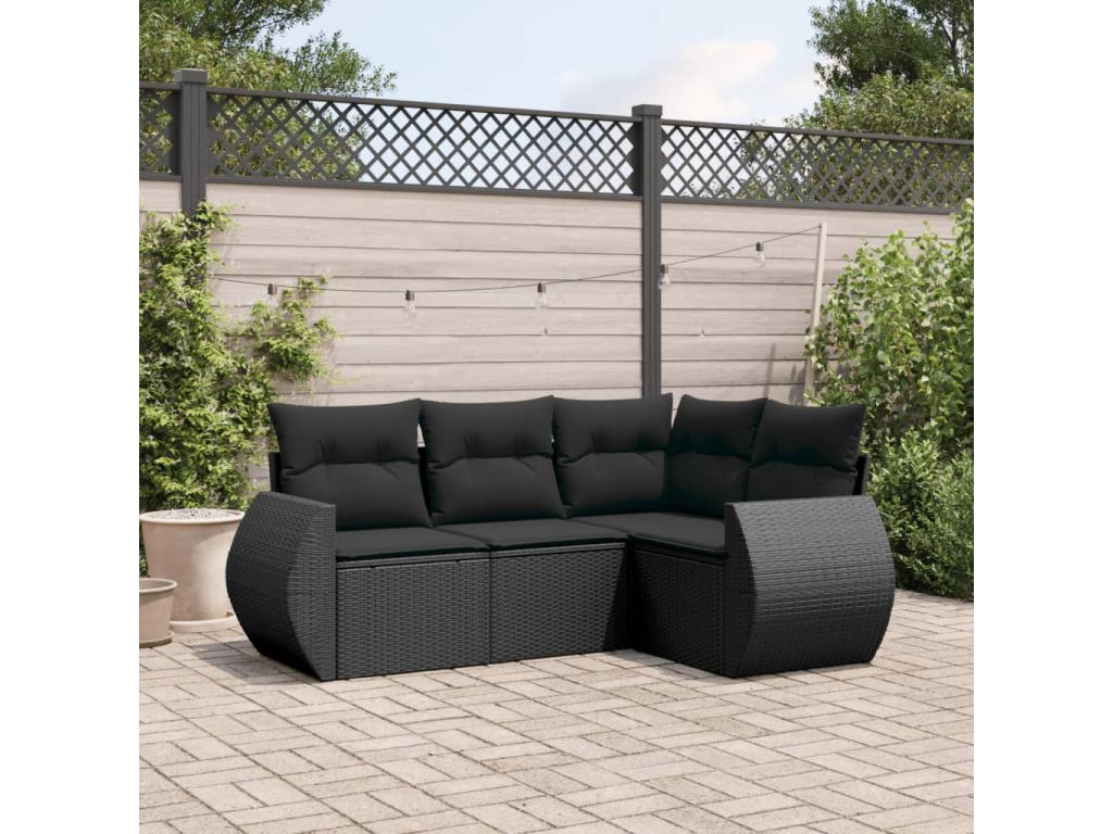 Black Woven Resin Wicker Outdoor Furniture Set - dlz1766583208257