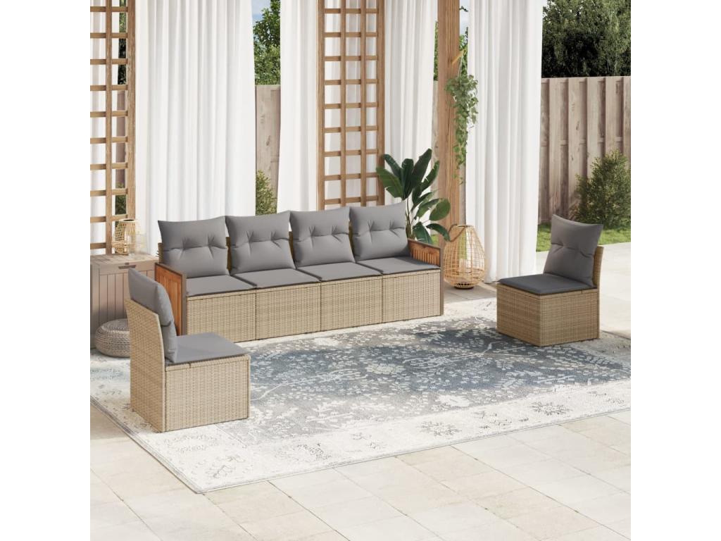Beige Woven Resin Wicker Outdoor Furniture Set - dlz1766583552289