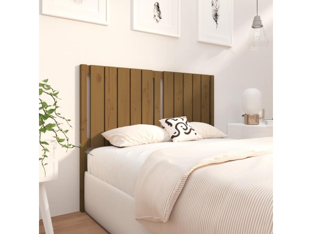 Brown Solid Wood Bed, 125.5 x 4 x 100 cm