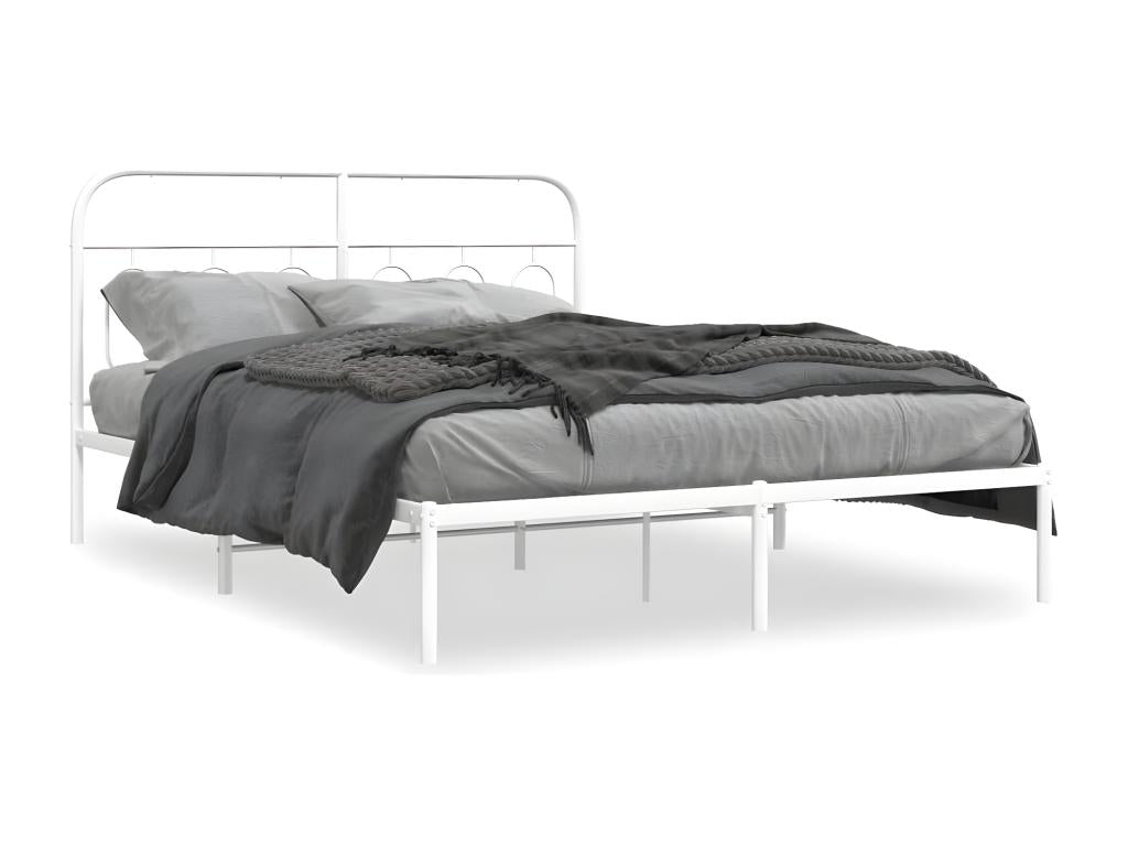White Metal Bed Frame, 150 x 200 cm
