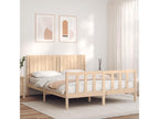 Natural Solid Wood Bed Frame, 160 x 200 cm