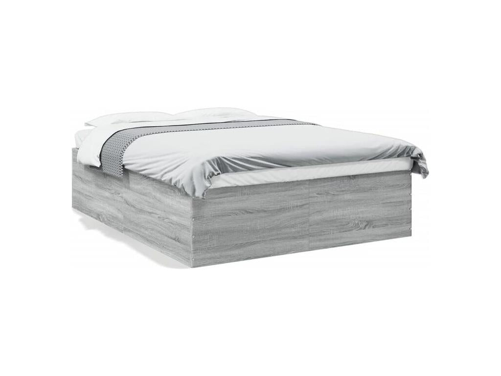 Gray Engineered Wood Bed Frame, 150 x 200 cm