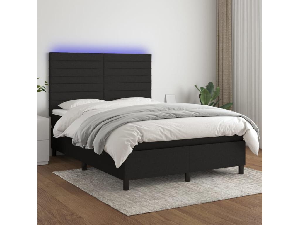 Black Fabric Mattress, 140 x 200 cm