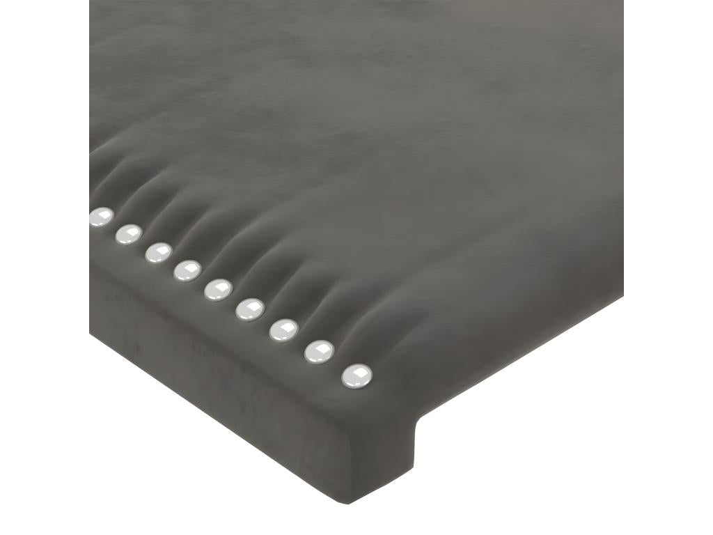 Gray Velvet Bed, 103 x 16 x 118 cm