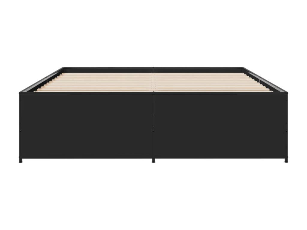 Black Engineered Wood Bed Frame, 140 x 200 cm
