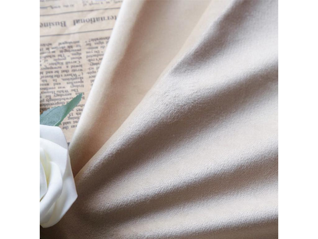 Beige Velvet Bed, 140 x 200 cm