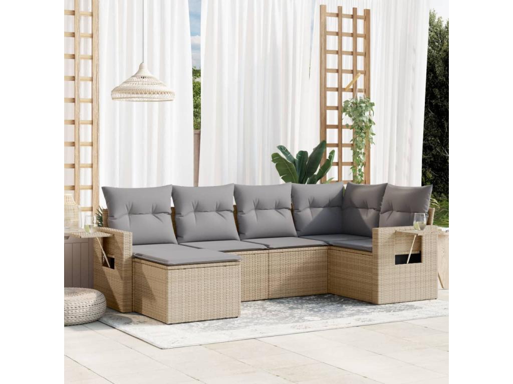Beige Woven Resin Wicker Outdoor Furniture Set - dlz1766583290106