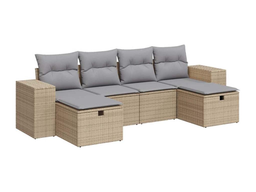 Beige Woven Resin Wicker Outdoor Furniture Set - dlz1766583683037