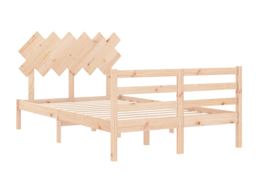 Natural Solid Wood Bed Frame, 120 x 200 cm