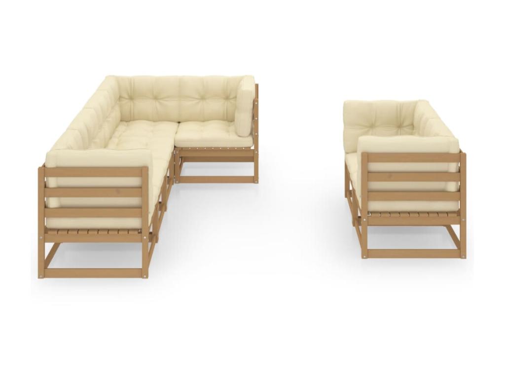 Brown Pine Wood Outdoor Furniture Set - dlz1766583396592