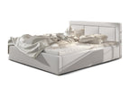 White Leather Bed, 140 x 200 cm