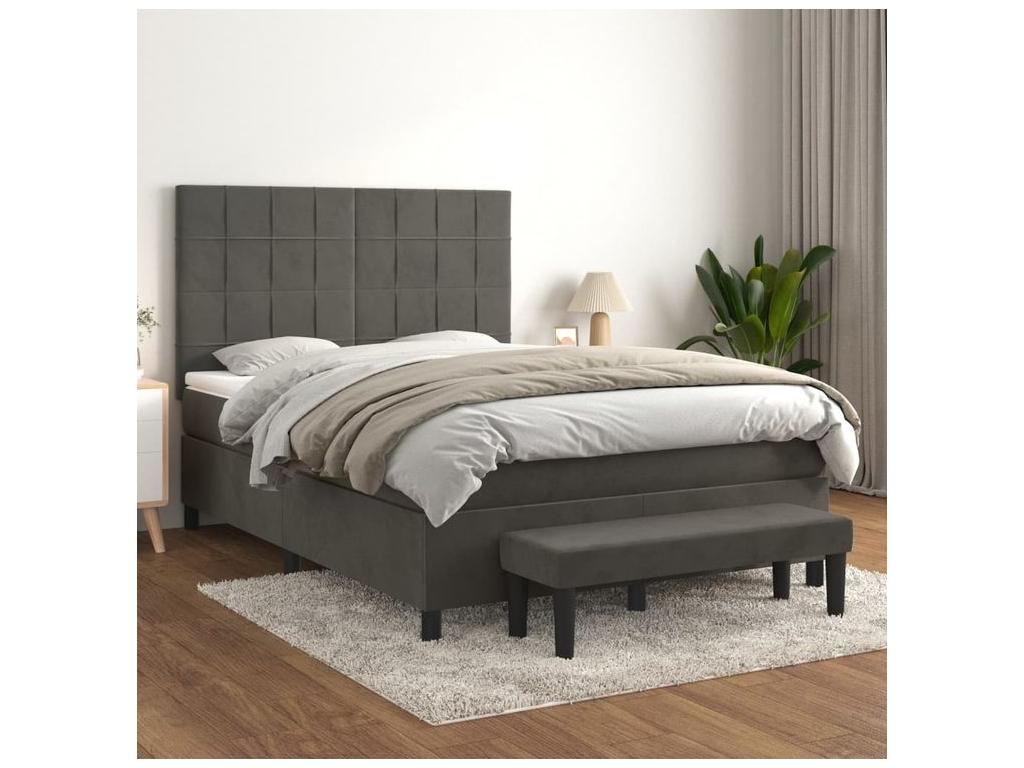 Gray Velvet Mattress, 140 x 200 cm