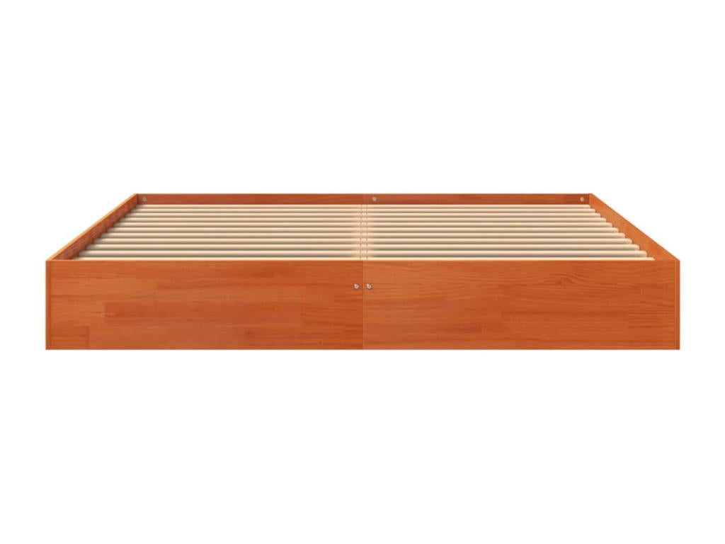 Brown Pine Wood Bed Frame, 160 x 200 cm