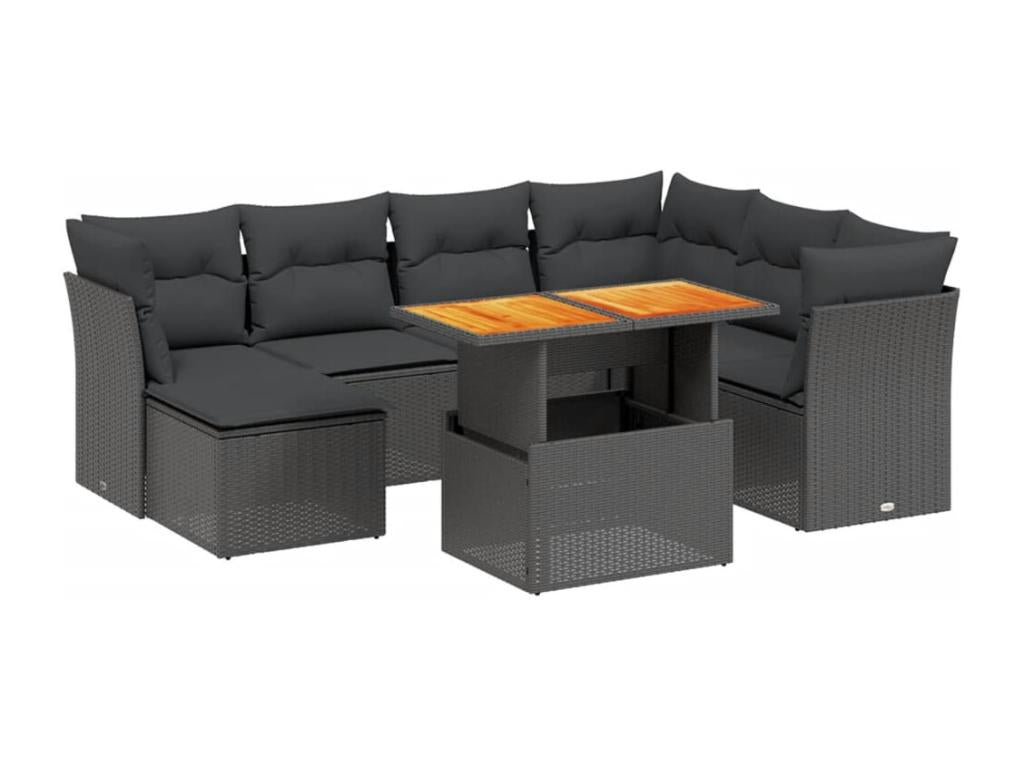 Black Woven Resin Wicker Outdoor Furniture Set - dlz1766583554844