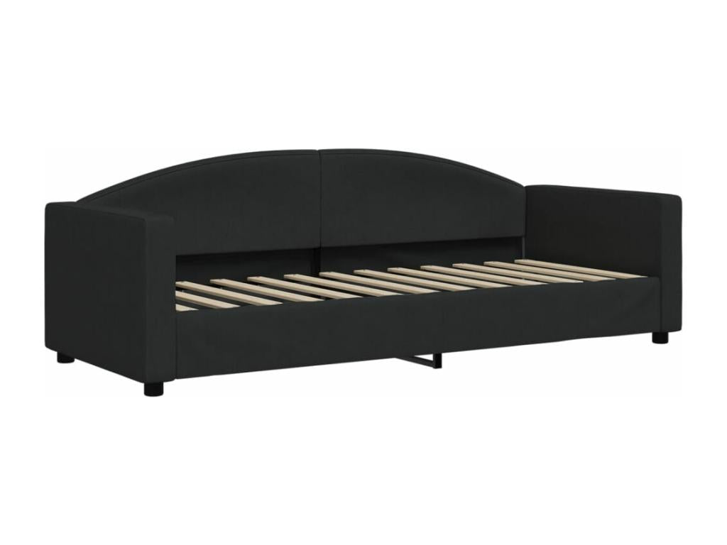 Black Fabric Bed, 80 x 200 cm