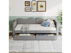 Gray Fabric Bed, 90 x 200 cm