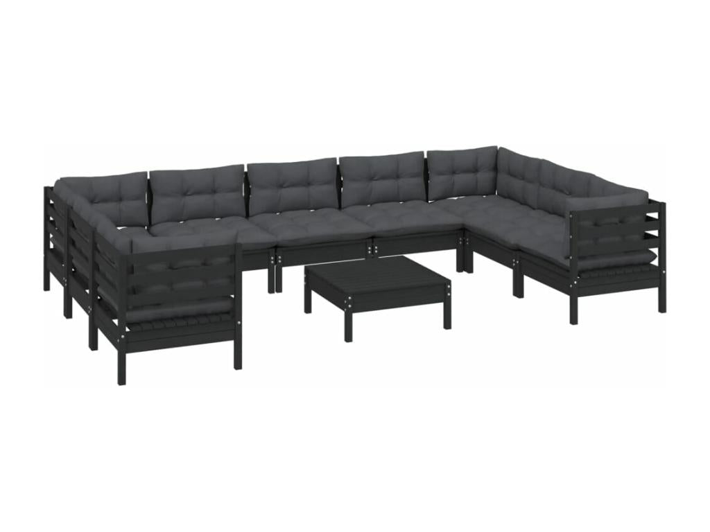 Black Pine Wood Outdoor Furniture Set - dlz1766583569419