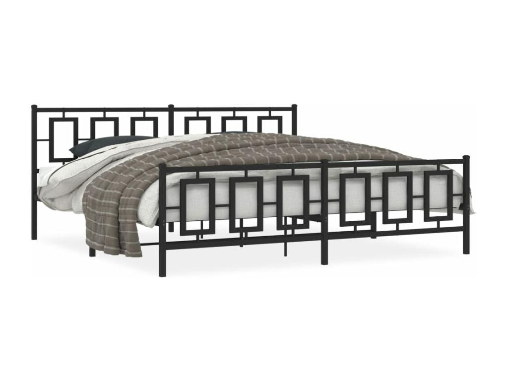 Black Metal Bed Frame, 193 x 203 cm