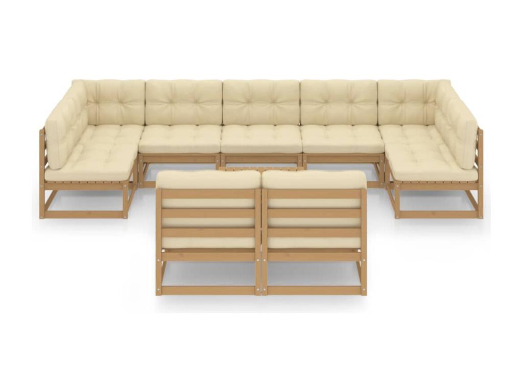 Brown Pine Wood Outdoor Furniture Set - dlz1766583195488