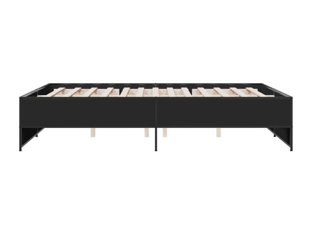 Black Engineered Wood Bed Frame, 140 x 200 cm