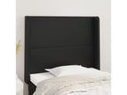 Black Faux Leather Bed, 93 x 16 x 118 cm