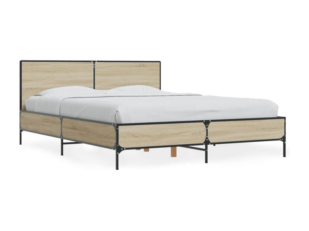 Brown Engineered Wood Bed Frame, 135 x 190 cm