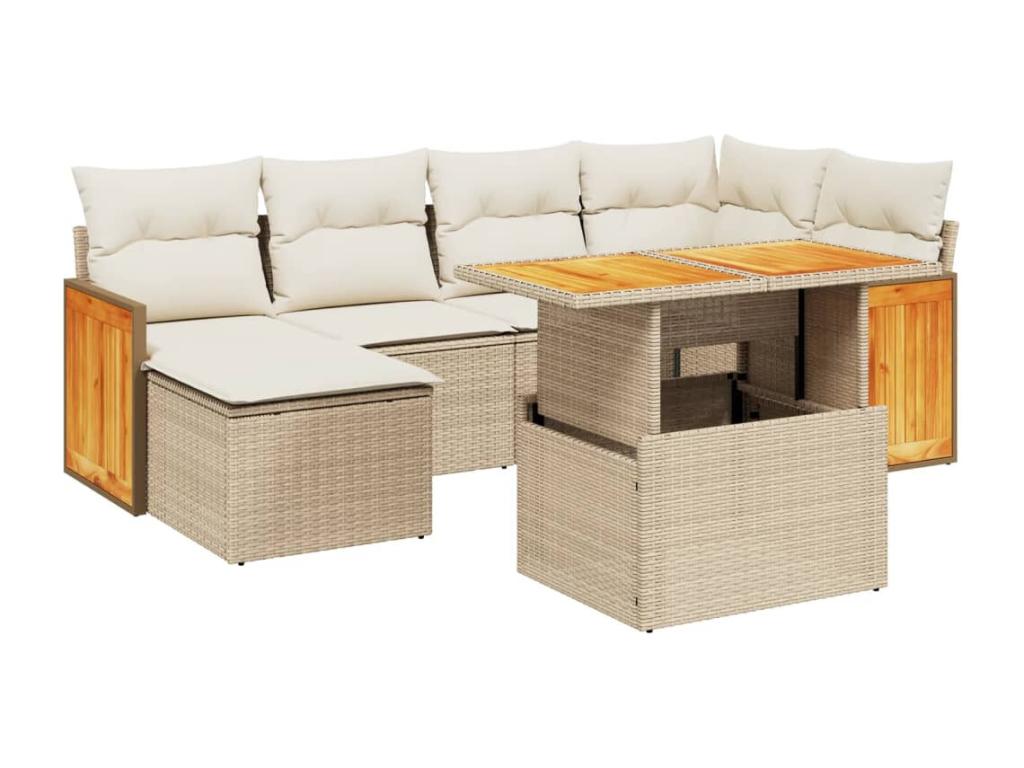 Beige Woven Resin Wicker Outdoor Furniture Set - dlz1766583335148