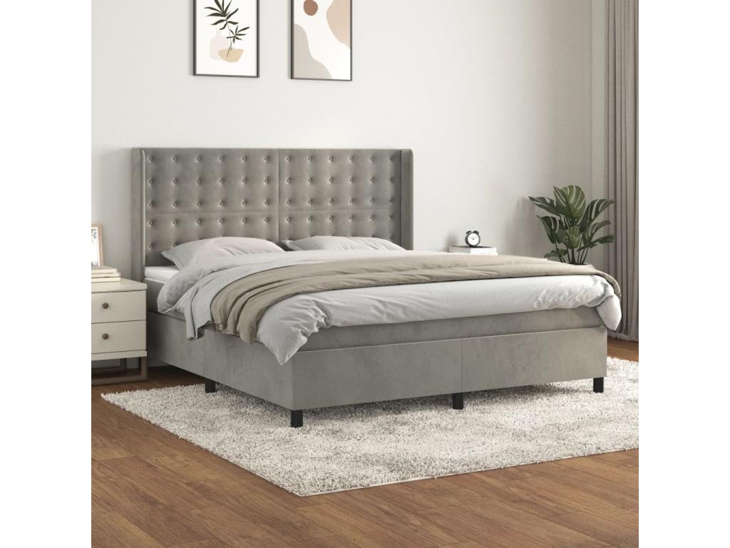 Gray Velvet Mattress, 180 x 200 cm